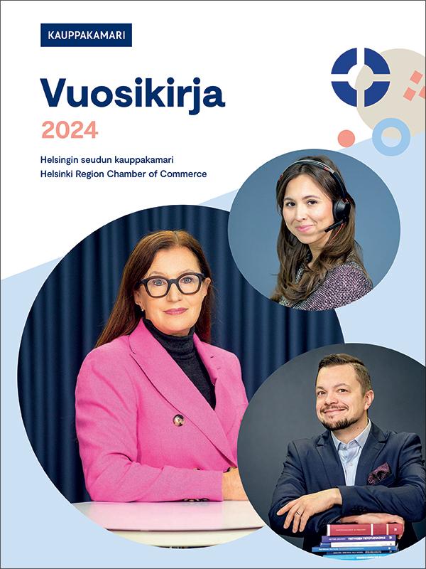 Helsingin seudun kauppakamarin Vuosikirja 2024. Vuosikirja sisältää kauppakamarin vuosikertomuksen 2023.